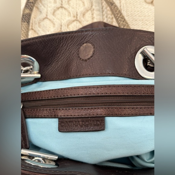 Cynthia Rowley brown leather bag with snake skin straps - Picture 4 of 4